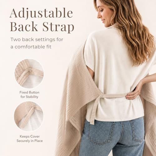 Konssy Muslin Nursing Cover Up for Breastfeeding with Rigid Hoop - color: Summer Wheat
