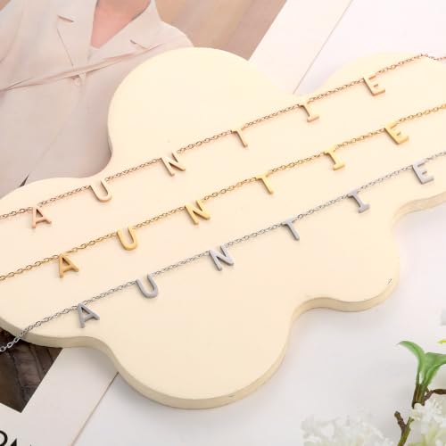 SKQIR Mama Necklaces for Women with Message Card - color: Silver AUNTIE