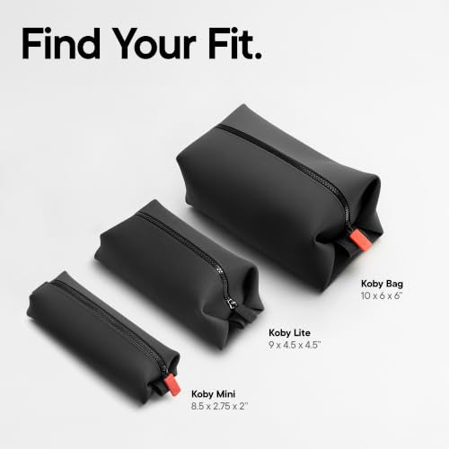 TOOLETRIES The Koby Dopp Kit Toiletry Bag – Lite 9" x 4.5" x 4.5", Charcoal - color: Charcoal, size: Lite 9" x 4.5" x 4.5"