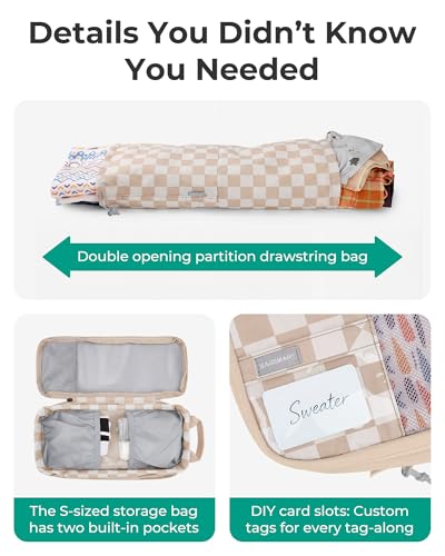 BAGSMART Compression Packing Cubes for Travel Essentials - color: Weekend Check, size: Set of 6
