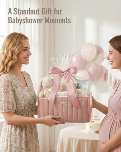Blissful Diary Baby Diaper Caddy Organizer, Nursery Storage, Blush Pink - color: Blush Pink