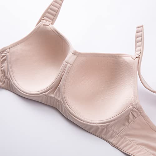 DELIMIRA Women's High Impact Sports Bra Front Adjustable Straps Underwire Plus Size Bra Full Figure - color: Beige, size: 42D