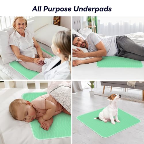 Fygrip 4 Pack 24” x 24” Extra Heavy Absorbency Washable Underpads Bed Pads - size: 4 Pack - 24" x 24"