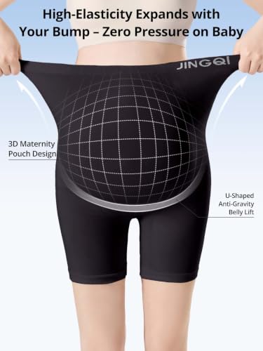 Maternity Underwear High Waisted Seamless Underwear for Women - color: Black, size: Large
