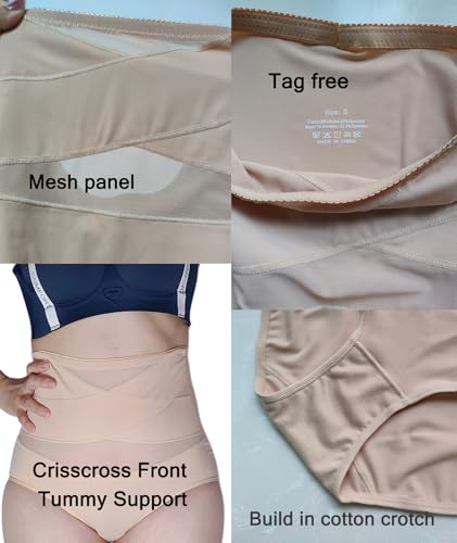 Postpartum Compression Underwear for Women High Waisted Lightweight Breathable C Section Recovery Panties - color: Black, size: X-Large