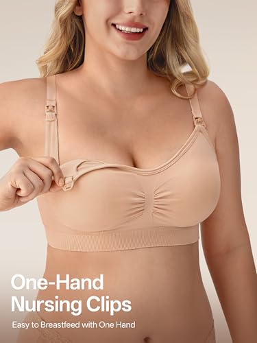 Angelhood Women Nursing Bras for Breastfeeding 5 Pack, Maternity Sleep Bra - color: 5 Pack Multicoloured a, size: Medium