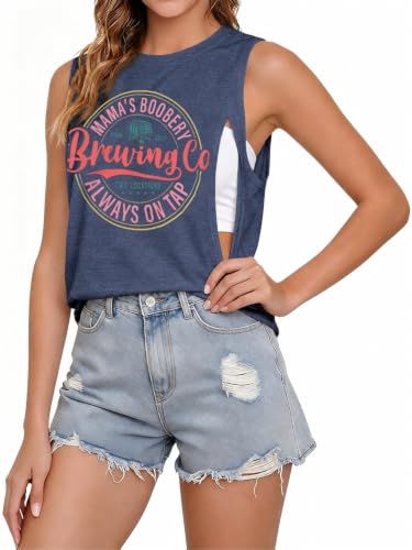 Nursing Tank Tops Maternity Breastfeeding Shirts Mama Zip Breastfeeding Top - color: Blue, size: XX-Large