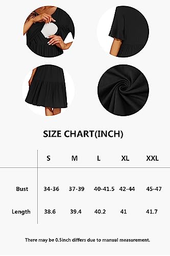 Smallshow Women's Ruffle Maternity Nursing Dress - color: Grey Blue, size: X-Large
