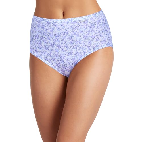 Jockey Women's Underwear 100% Cotton Elance Brief - 3 Pack - color: Midnight Iris/Bouquet Bloom/Frothy Blue, size: 7