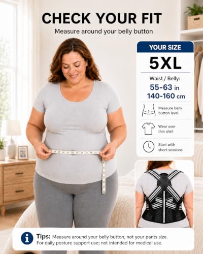 Women's Plus Size Posture Corrector 5XL, Full Back Support for Home Use