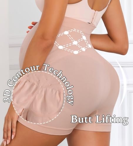 Maternity Shapewear Underwear for Under Dress Seamless Pregnancy Shorts Over Bump Belly Support Panties - size: Small