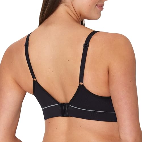 Hanes Women's Maternity Nursing Bra, Seamless Wireless Nursing Bralette for Women, Adjustable Straps - color: Black, size: Small