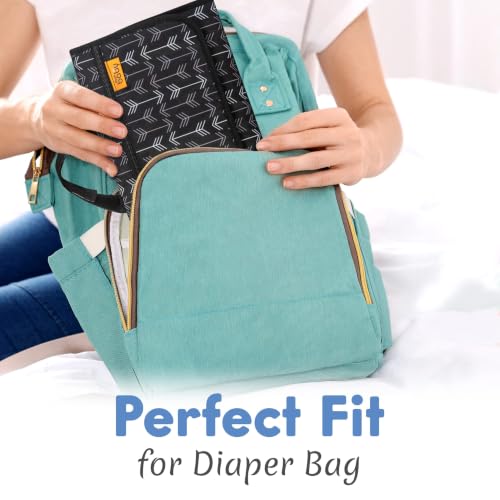 Kopi Baby Portable Diaper Changing Pad, Wipes Pocket, Modern Black Arrows - color: Black Arrows, size: Modern