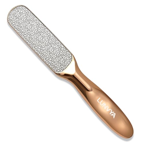 Double-Sided Nickel Foot File, Callus Remover Pedicure Exfoliator (Gold) - color: Gold