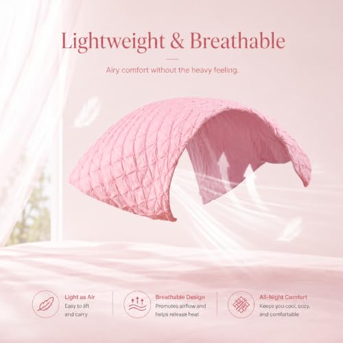 Amélie Home Elegant Pintuck Cooling Comforter Twin Size, Blush Pink - color: Blush Pink, size: Twin/Twin XL (68''x90'')