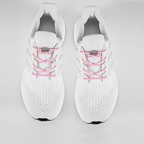 Elastic Shoe Laces - No Tie Shoelaces for All Adult and Kids Sneakers Fits Board Shoes and Casual Shoes (2 Pairs) - color: Pink