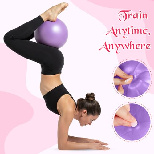 4 Pcs Small Pilates Ball Bulk 9 Inch Mini Yoga Ball - color: Blue,Purple