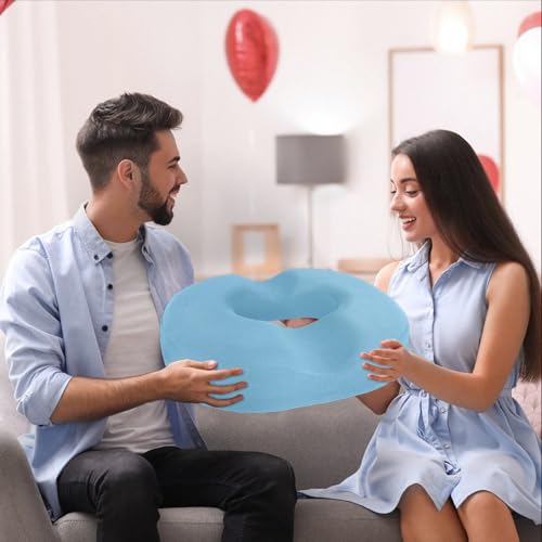BlissTrends Donut Pillow Seat Cushion, Memory Foam Lifting Cushions - color: Light Blue, size: XX-Large