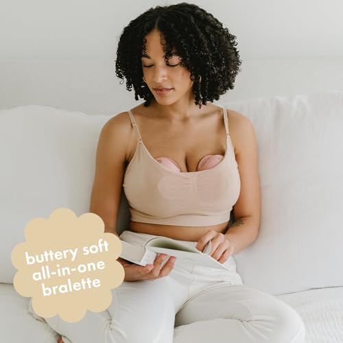 Bobbie Pumping and Nursing Bralette | Soft Wire-Free Bra for Hands-Free Pumping & Nursing, No Hooks, Zippers, or Clips - size: Small-Medium