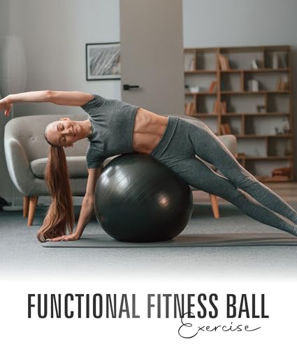 ROMIX Exercise Ball, Anti-Burst Yoga and Birthing Ball with Pump, Home Use - color: Black