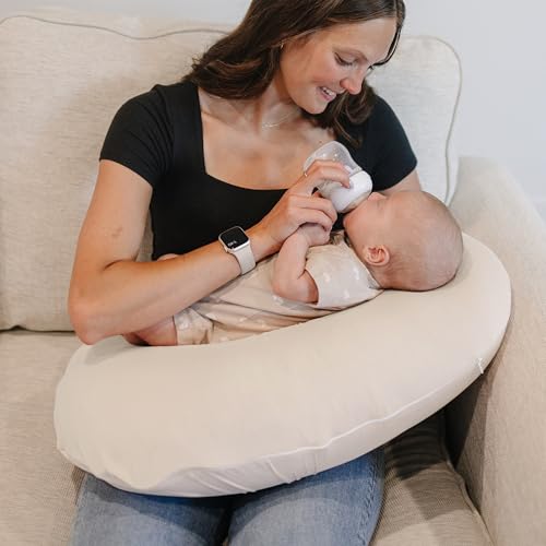 Konssy 2 Pack Nursing Pillow Covers, Soft Stretchy Cover for Breastfeeding - color: Beige,brown