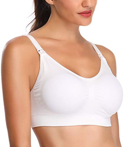 Womens Seamless Nursing Bra Sleeping Maternity Bralette for Breastfeeding Pack of 3 - color: Pack of 5, size: X-Large