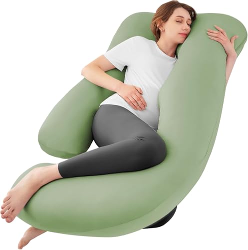 Cooling Pregnancy Pillows for Sleeping, 65'' Full Body Pillow, Green - color: Green, size: 65 Inch