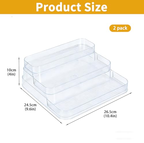 Medicine Cabinet Organizer 3 Tier Plastic Spice Organization for Cabinet Vitamin Organizer Countertop Step Shelf Makeup Organizer Countertop for Bathroom Kitchen Pantry Home Storage