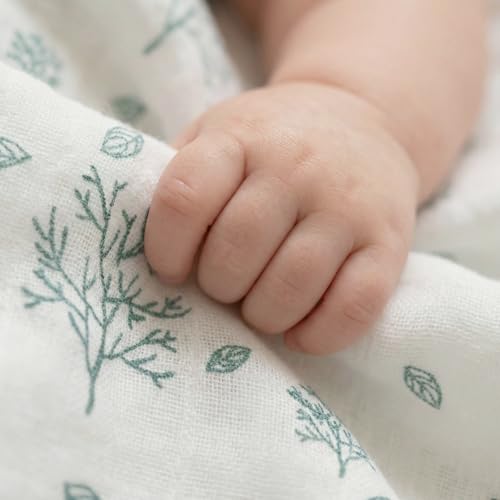 Muslin Swaddle Blankets for Newborn, Cotton Receiving Blanket - color: Light Blue Farm Country