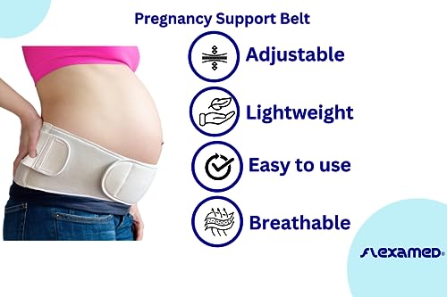 FlexaMed Extra Support Maternity Belly Band 6 Inch, White Medium