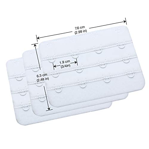 Wingslove Womens Bra Extender Bra Band Breathing room 3pcs-Pack Multi-size - color: White, 4 Hook 3/4 Inch
