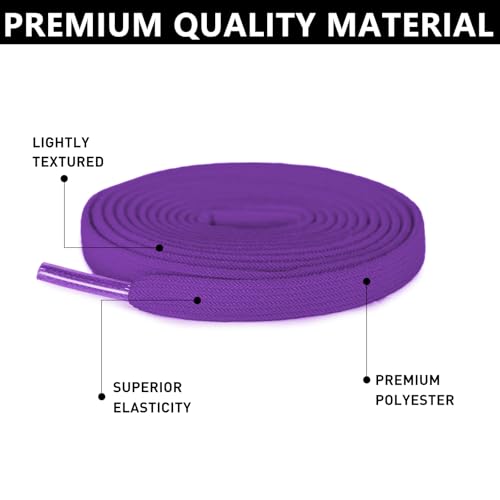 UamGlsob Elastic Flat No Tie Shoe Laces for Kids and Adults Sneakers - color: Purple-1