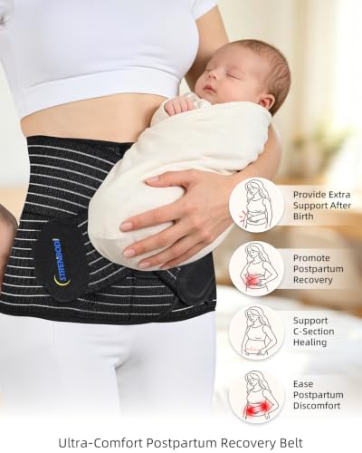 Abdominal Binder Post Surgery Postpartum Belly Band, C-section Belly Binder, Girdle for Postnatal, Adjustable Belly Wrap, Stomach Compression Hernia Belt For Men or Women After Pregnancy, Hysterectomy - color: Black, size: Standard XXL