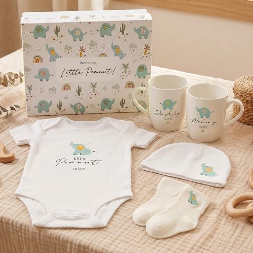 AW BRIDAL New Parents Gifts for Couples, Elephant Baby Gift Baskets Shower - color: Elephant