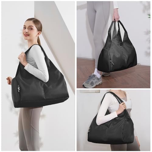 Forestfish Gym Bag For Women With Shoes Compartment & Wet Dry - color: Black