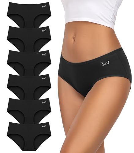 TANSTC Womens Underwear Cotton Hipster Panties for Women - color: Black-6pack, size: 3X-Large