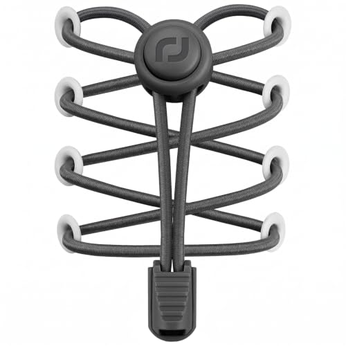 RJ-Sport Tieless Elastic Shoe Laces for Adults and Kids - color: Number 005 - Dark Grey