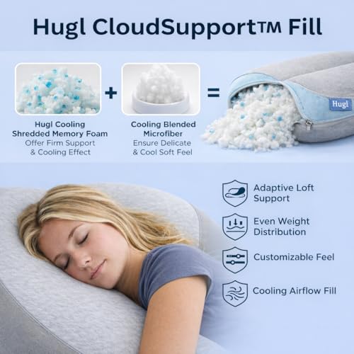 Plufl Hugl Cooling Body Pillow for Adults, U Shaped Pregnancy Pillow, Grey - color: Grey, size: Standard