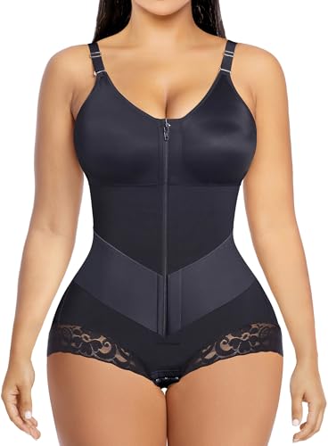 YIANNA Fajas Colombianas Moldeadoras Postpartum Shapewear Tummy Control - color: Black, size: Large