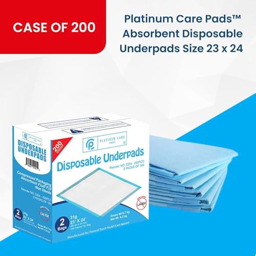 Disposable Underpad, Blue Chux (23 inches x 24 Inches 200 per Case) - size: 23 inches x 24 Inches 200 per Case