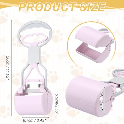 Poop Scooper 11" Long Handle No Touch Dog Poop Scooper Grabber - color: Lavender Purple