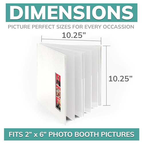 PBF (1 Pack) Photo Booth Album, Guest Book with 2x6 Clear Picture Inserts, White Cover with Plastic Sleeves & White Pages, Scrapbook Album for Photo Strips, Memory Book, Wedding, and Baby Showers - color: White Cover/White Pages, size: 1 pack