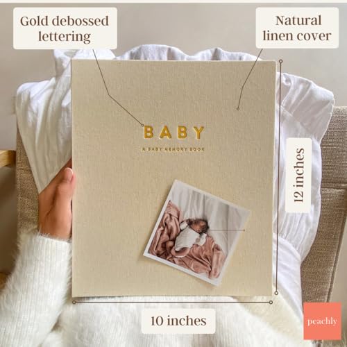 Peachly Unisex Baby Memory Book - First Year Baby Book Keepsake - Charlie - color: Charlie