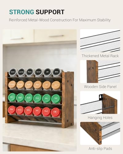 Spice Rack Organizer for Cabinet, Seasoning Organizer, No Jars Included - size: Holds 24 Jars, 12.2"W × 10.3"H