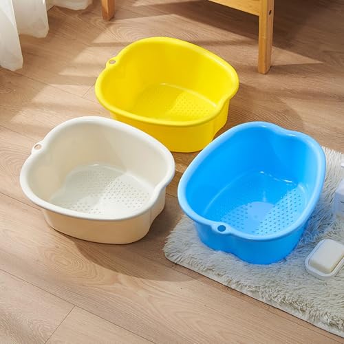 Foot Soaking Tub, Foot Bath Tub with Massage Points, Thickened Plastic Foot Soak Basin, Portable Foot Spa Bucket for Home - color: White