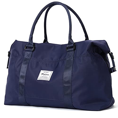 Travel Duffel Bag, Carry On Overnight Weekender Bags for Women - color: A1-Navy Blue, size: Large