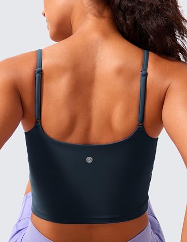 CRZ YOGA Butterlift Scoop Neck Crop Tank Top - color: True Navy, size: Large