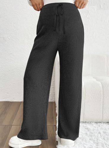 BLENCOT Maternity Pants Casual Stretchy Wide Leg Pregnancy Trousers - color: Black, size: Small
