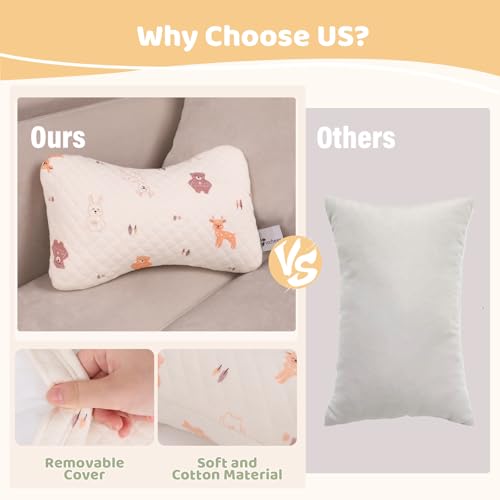 vocheer Small Pillow with Removable Cover, 11"x 7" Tiny Travel Pillow 1PC - color: Pink Deer-1pc