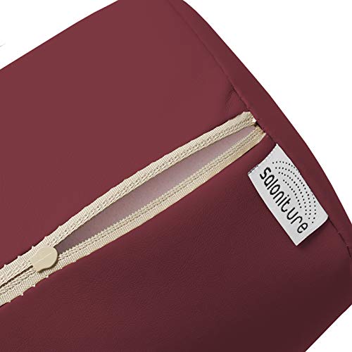 Saloniture Full Round Massage Table Bolster Pillow Pad - 26 x 6 Inch - Burgundy - color: Burgundy